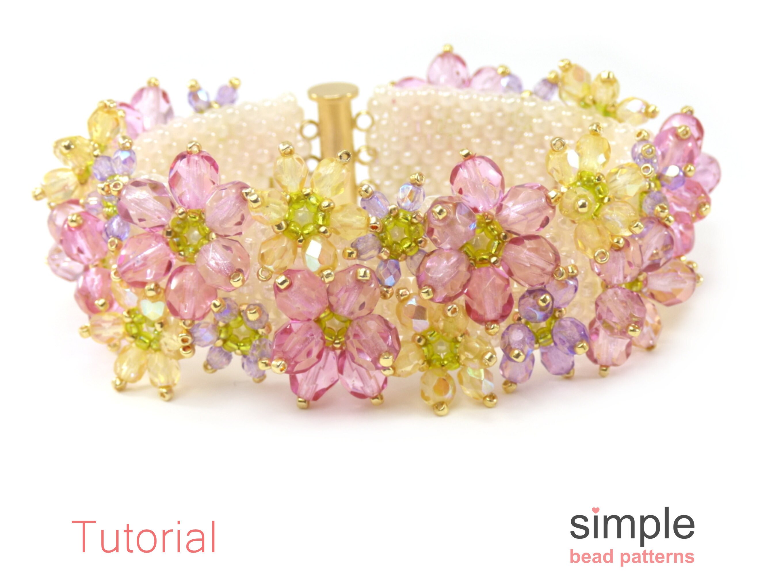 Beaded Flower Bracelet Pattern Simple Bead Patterns DIY Etsy
