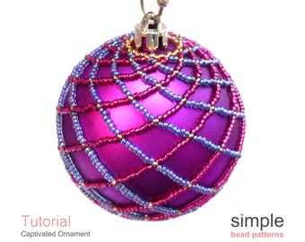 Beading Ornaments Pattern, Make Christmas Ornaments with Beads, Beaded Christmas Ornament, Christmas Beading Beaded Ornament Pattern P-00056