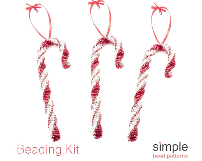 Beaded Candy Cane Ornament Kit, Christmas Candy Cane Ornaments Bugle ...