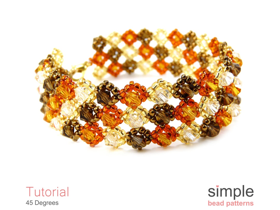 Beaded Angle Pattern Crystal Bracelet Pattern, Beaded Bracelets Pattern, Beading Pattern for ...