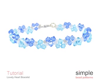 Tutoriel PDF sur le bracelet en forme de cœur de perles : modèle de « bracelet en forme de cœur charmant »