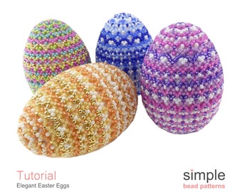 Wzór na jajko wielkanocne z koralikami w formacie PDF: Wzór „Eleganckie jajka wielkanocne”