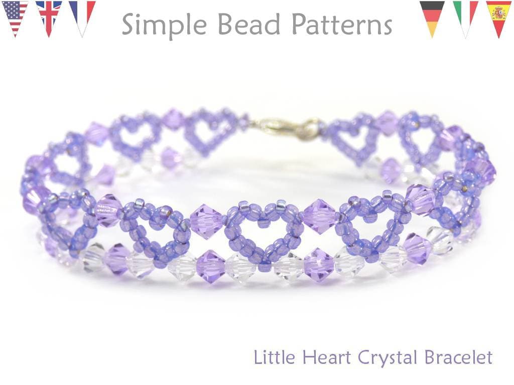 Beaded Hearts Seed Bead Bracelet Beading Pattern and Tutorial Etsy