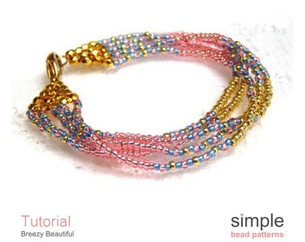 Multi-Strand Bracelet Beading Pattern PDF: "Breezy Beautiful" Design