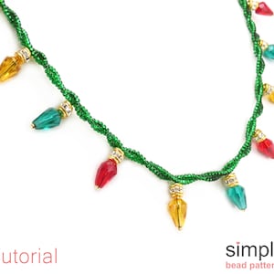 Beaded Christmas Lights Beadweaving Tutorial for Earrings Necklace Bracelet, Simple Bead Patterns, Jewelry Making Beading Patterns, P-00069