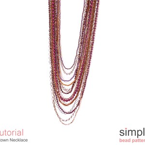 Long Necklace Beading Pattern, Opera Necklace Jewelry Making Tutorial, Long Chain Necklace Instructions, Chain Necklace Tutorial, P-00430 image 9