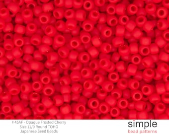 Opaque Frosted Cherry Size 11 Glass Seed Beads for Jewelry Making, 10 Gram Bag about 1136 Beads, TR-11-45AF Japanese Seed Beads, G00151-A4A9