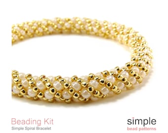 Bracelet Making Kit, Beaded Tube Bracelet Beadweaving Kit, Beaded Bracelet Kit, Jewelry Making Kit, Beading Kit, Bead Kit Bracelet, K-01027