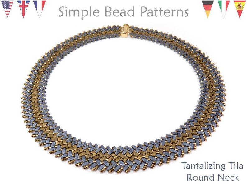 Half Tila Beaded Necklace Patterns Bead Weaving Necklace Etsy