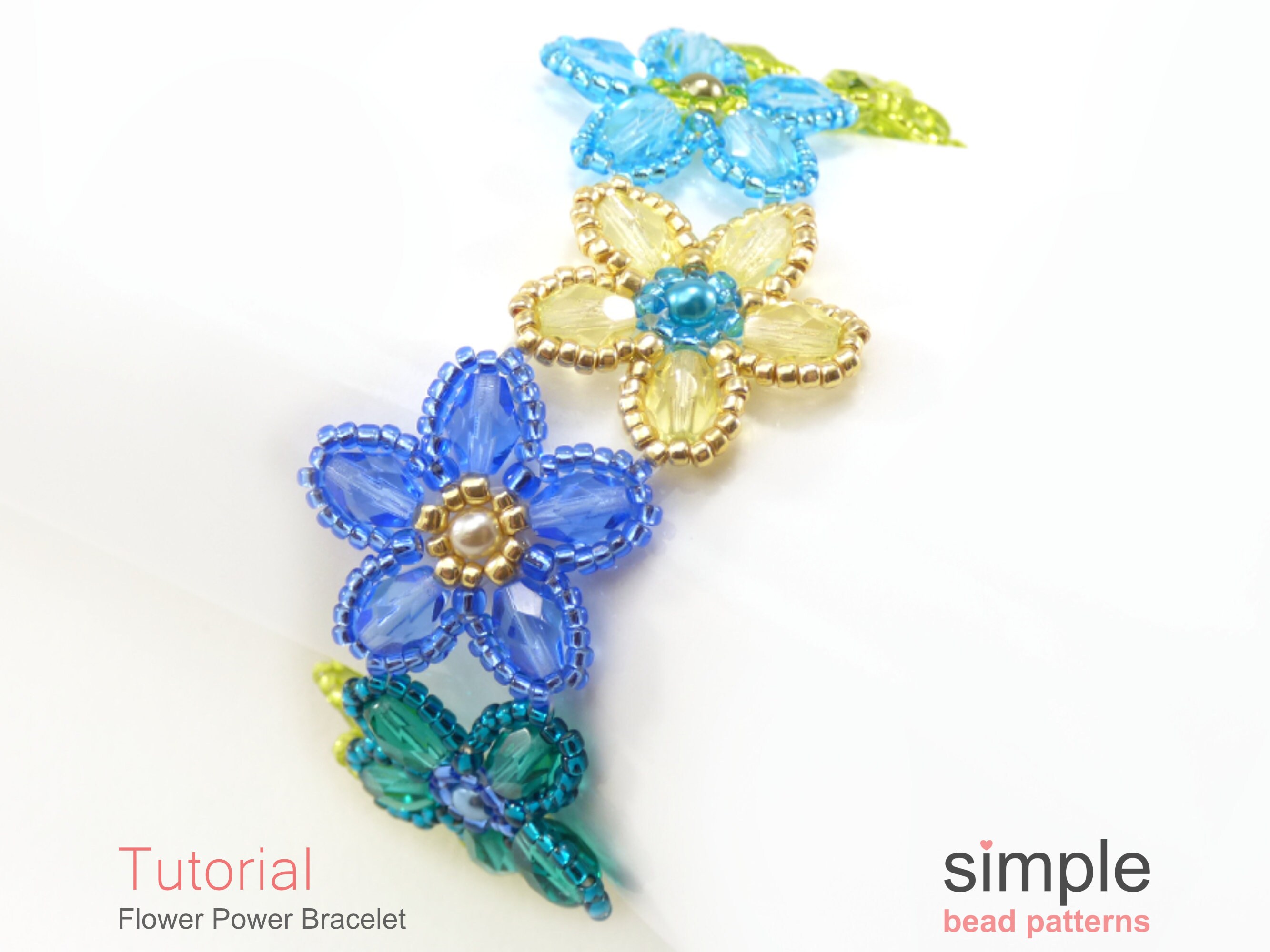 Beaded Flower Bracelet Bead Flower Pattern Tutorial Etsy