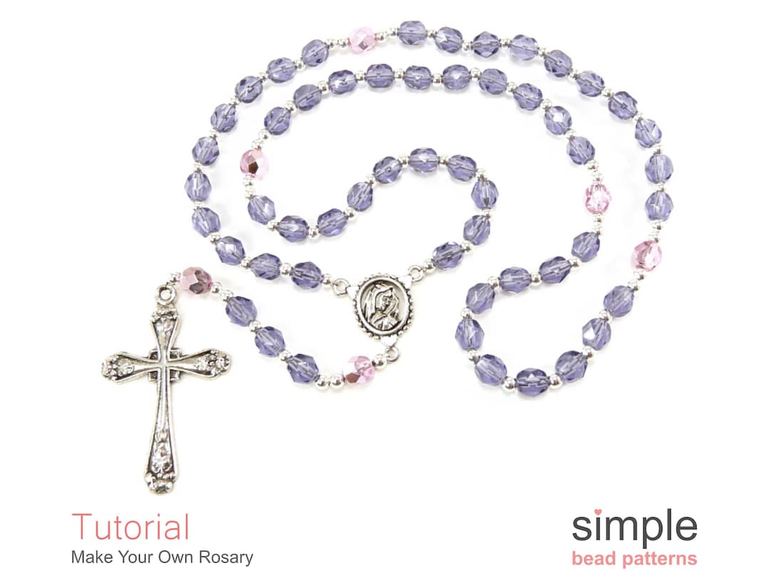 Rosary Beading Pattern, Beaded Rosary Tutorial, Beadweaving