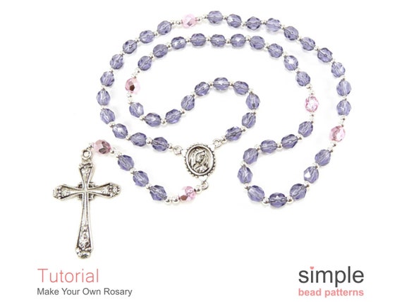 Rosary Beading Pattern, Beaded Rosary Tutorial, Beadweaving Rosary