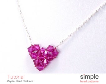 Tutoriel PDF en forme de cœur gonflé avec perles : modèle « Collier cœur en cristal »