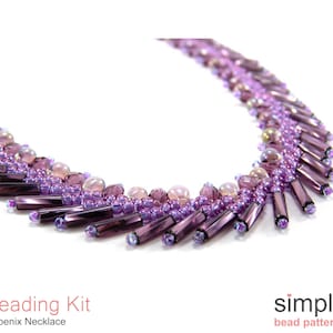 Necklace Beadweaving Kit, Necklace Jewelry Making Kit, Beaded Necklace Patterns, Easy Necklace Bead Kit, Necklace Beading Kit, K-01018