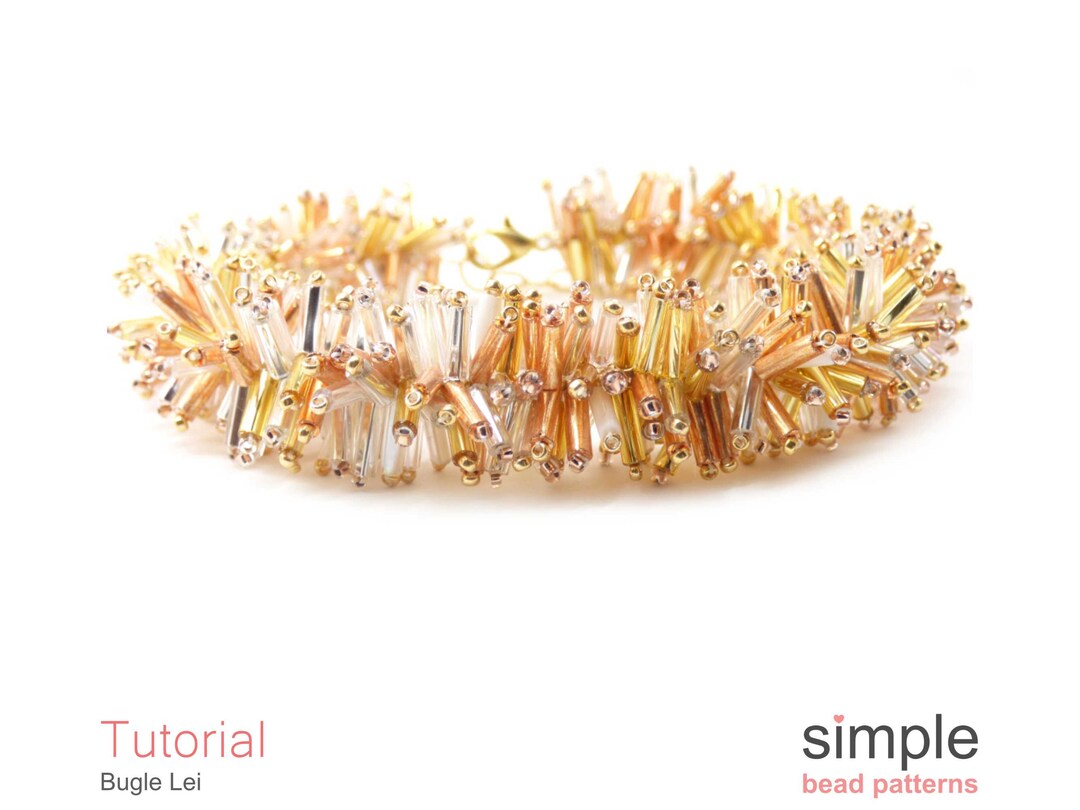 Beginner Beading Pattern Tutorial Fringe Stitch Beaded Bracelet Bugles