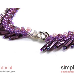Beaded Necklace Tutorial, Necklace Beading Pattern, St. Petersburg Stitch Jewelry Making Instructions, Bugle Bead Necklace Pattern, P-00312 image 10