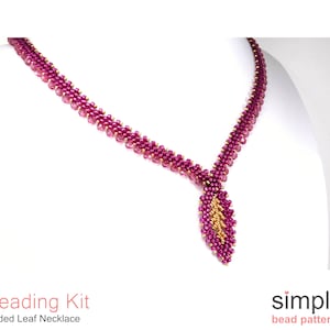 Russian Leaf Necklace Beading Kit, Jewelry Making Kit for Adult, Beading Kit, DIY Jewelry Kit, Beadweaving Kits, Necklace Kit, K-01085