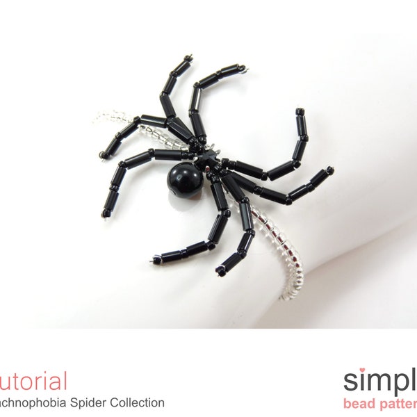 How to Make a Beaded Spider Bracelet, Spider Bracelet Pattern, Beaded Spider Pattern, DIY Halloween Beading, Beaded Spider Tutorial, P-00006