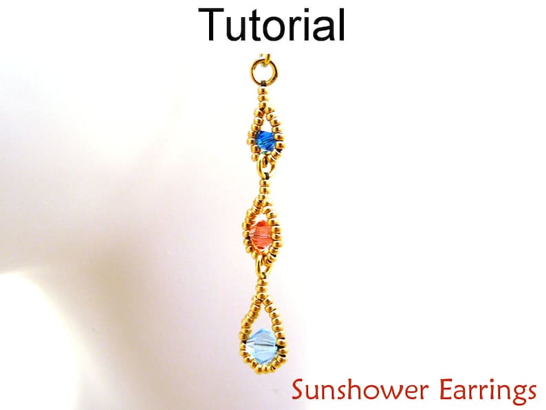Beaded Patterns Crystal Dangle Earrings Beading Tutorials Etsy
