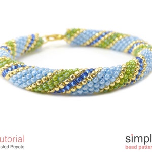 Peyote with a Twist Pattern, PWAT Pattern, Beaded Tube Jewelry Making Beading Pattern for Bracelet & Necklace, Bead Weaving Tutorial P-00425 image 1