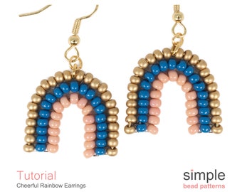 Beaded Rainbow Earrings Pattern PDF: "Cheerful Rainbow Earrings" Design