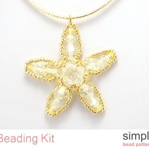 Jewelry Making Kit, Starfish Necklace Bead Kit, Beaded Starfish Pendant Bead Kit, Beadweaving Kits, Necklace Beading Kits, K-00858
