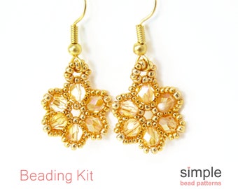 Jewelry Making Kit for Adults (in Gold): "Beaded Lace Necklace" Design