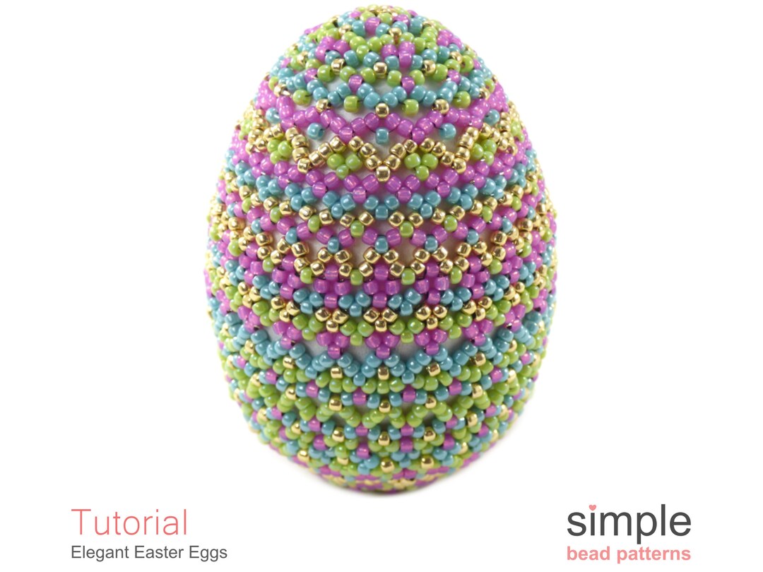 Beaded Easter Egg Pattern, Easter Beading, DIY Faberge Eggs, Simple