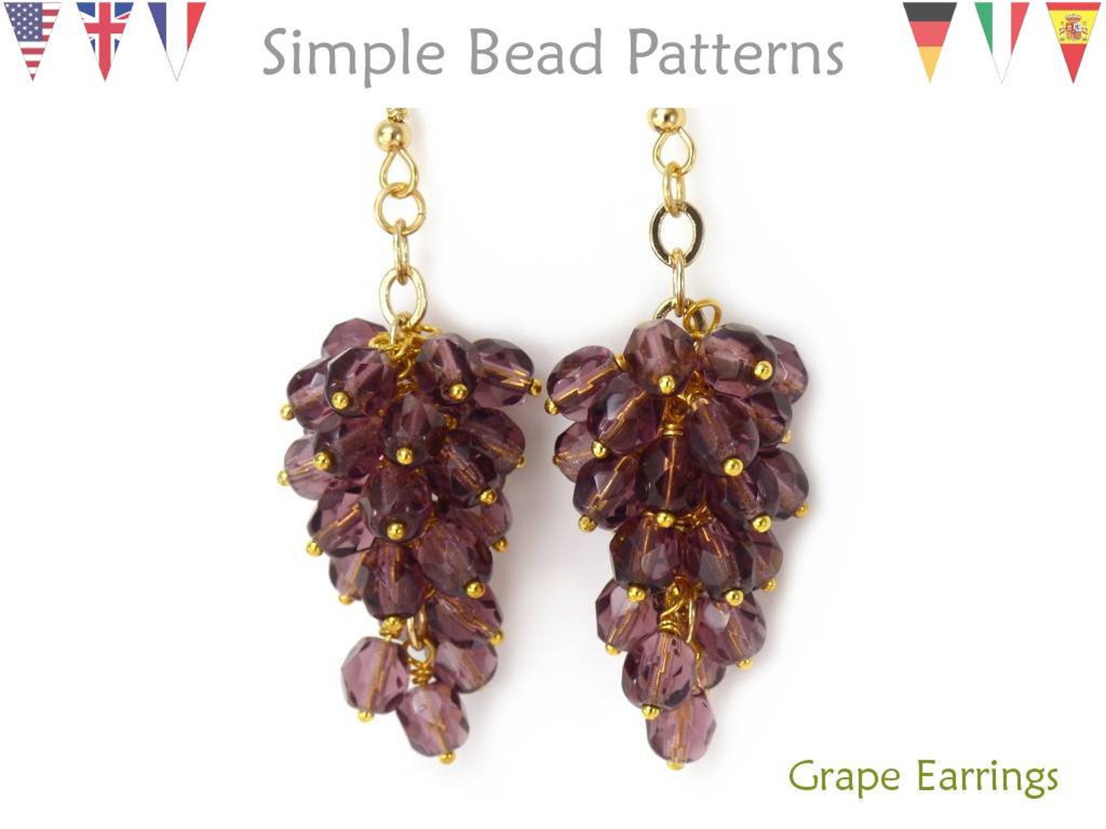 Grape Earrings Tutorial Beaded Grapes Earrings Tutorial Etsy