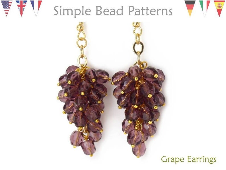 Grape Earrings Tutorial Beaded Grapes Earrings Tutorial Etsy