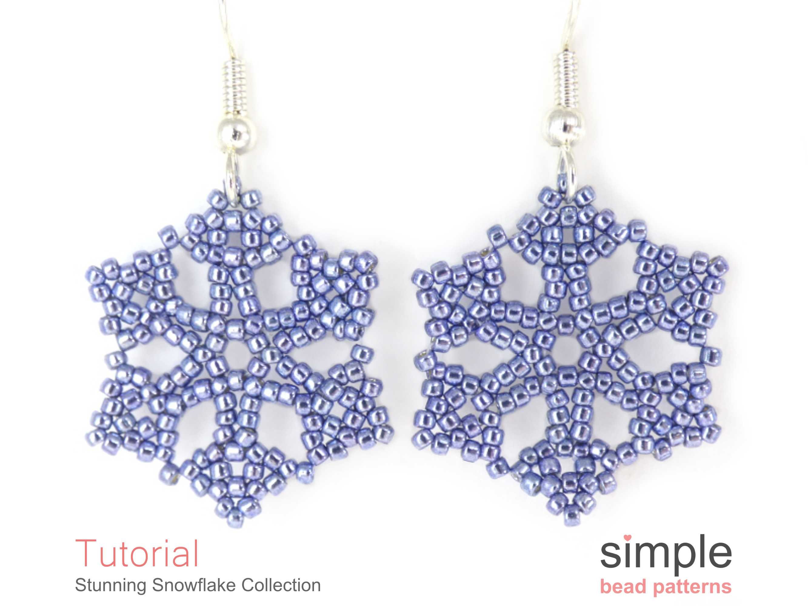 Snowflake earrings tutorial/Easy beaded earrings tutorial/How to Make  Snowflake Earrings 