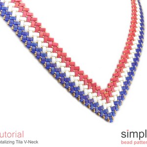 Half Tila Bead V-Shape Necklace Pattern PDF: "Tantalizing Tila V-Neck" Design image 7