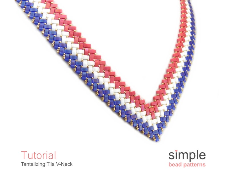 Half Tila Bead V-Shape Necklace Pattern PDF: "Tantalizing Tila V-Neck" Design image 7