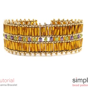 Beaded Bracelet Pattern, Bracelet Beading Pattern, Bugle Bracelet Jewelry Making Tutorial Bracelet Beading Instructions, Bugle Beads P-00333