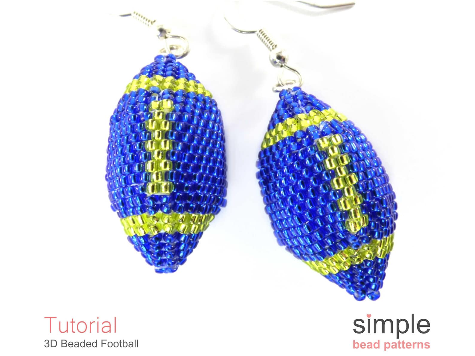 Football Beaded Earrings Beading Pattern Seed Bead Jewelry Etsy