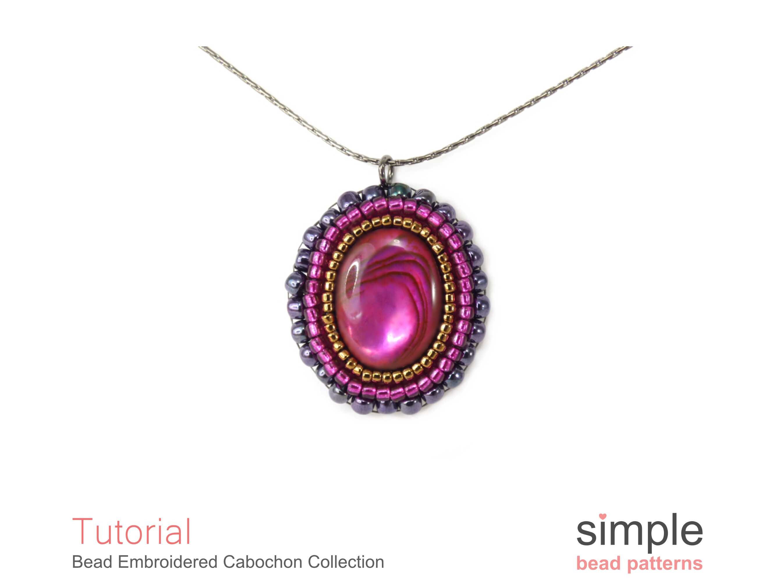 Bead Embroidery Pendant Necklace 