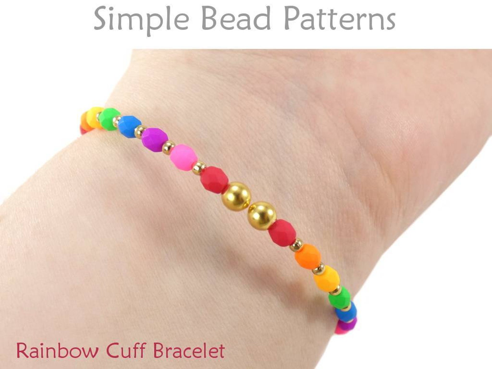 Rainbow Cuff Bracelet Beading Pattern Memory Wire Cuff Etsy