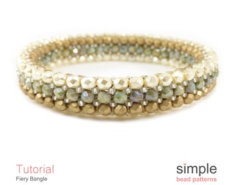 Tutorial de pulsera de cuentas en PDF: Diseño "Brazalete ardiente"