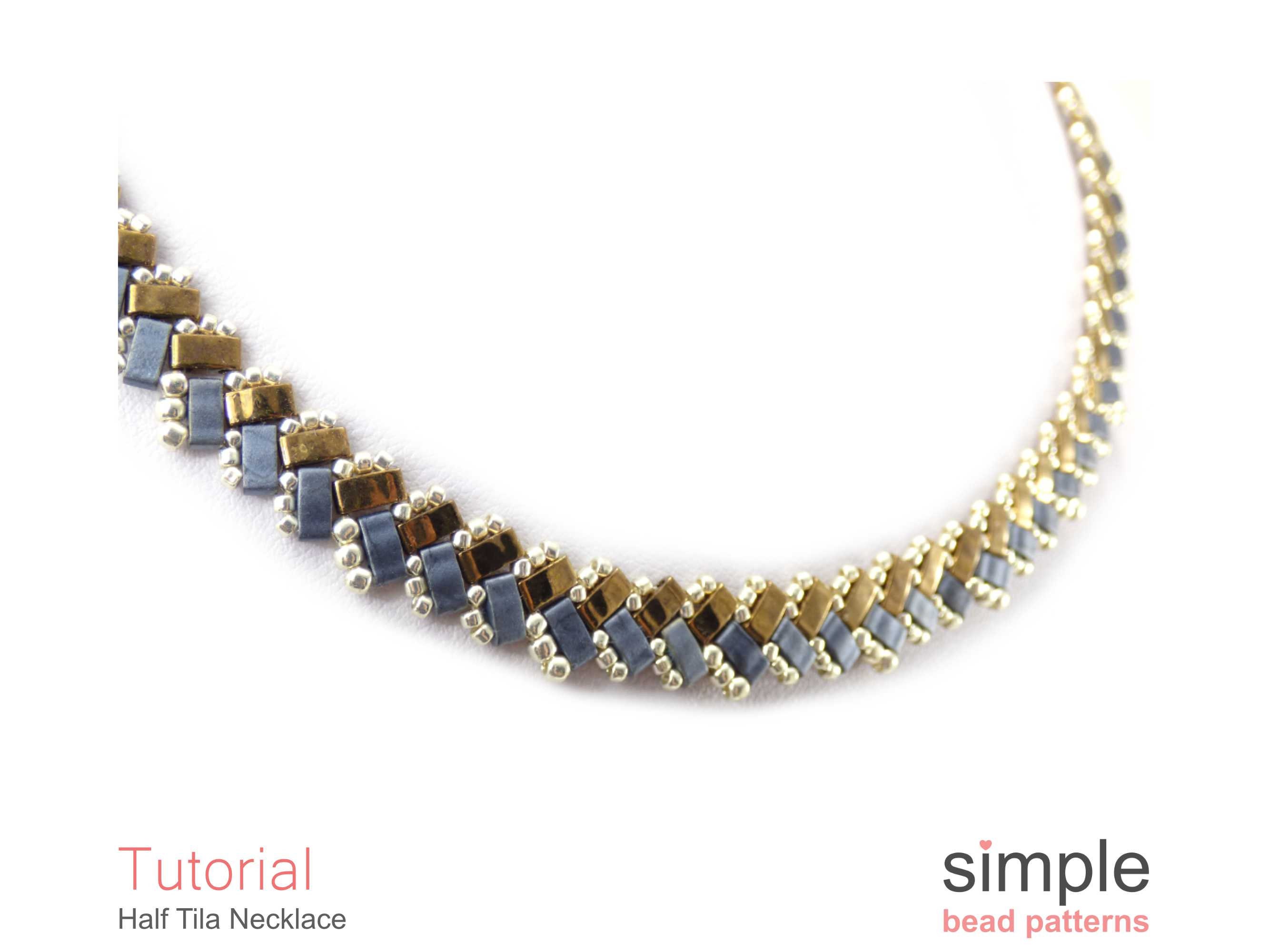 Half Tila Beaded Necklace Patterns Half Tila Bead Weaving