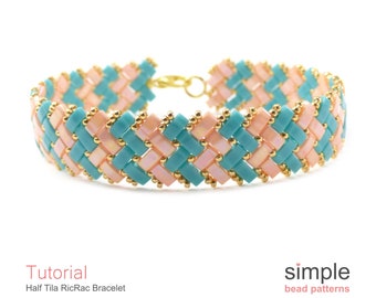 Half Tila Beaded Bracelet Tutorial PDF: "Half Tila RicRac Bracelet" Design