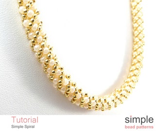 Russian Spiral Stitch Beading Pattern, Beaded Bracelet Tutorial DIY Necklace Beading Pattern Beaded Tube Jewelry Making Instructions P-00342