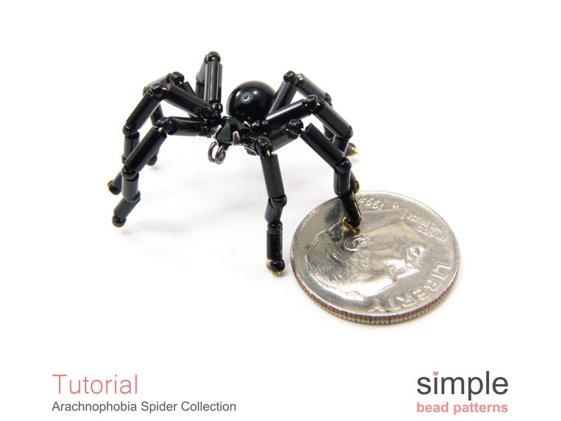 Beaded Spiders Tutorial PDF: "Arachnophobia Spider Collection" Design image 9