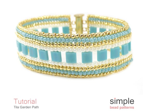 Miyuki Tila Bead Bracelet Pattern PDF: "Tila Garden Path" Design