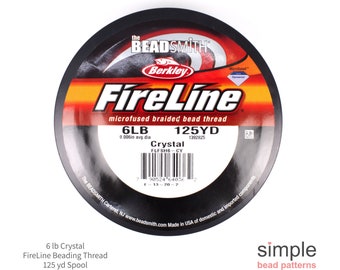 6 LB Crystal FireLine Beading Thread 125 Yds FireLine Crystal 6lb Beading Thread Berkley FireLine for Beading, Best Beading Thread, S-00011