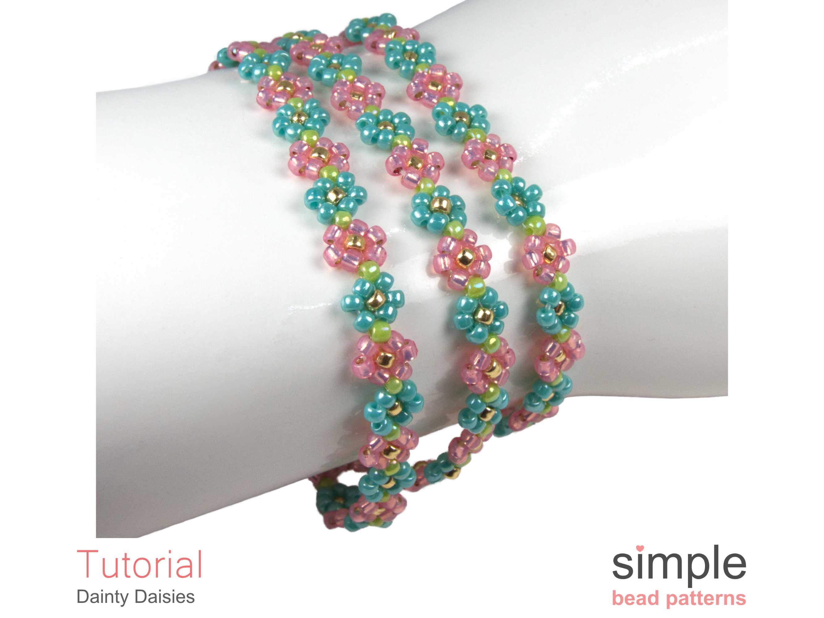 Seed Bead DAISY FLOWER Bracelet and Earrings Tutorial with Step by Step  Instructions Jewellery Set 