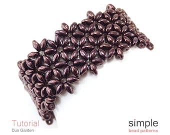 Bracelet Beading Pattern, SuperDuo Bead Tutorial, Jewelry Making Pattern, Two Hole Bead Instructions, 2 Hole SuperDuo Bead Pattern, P-00136