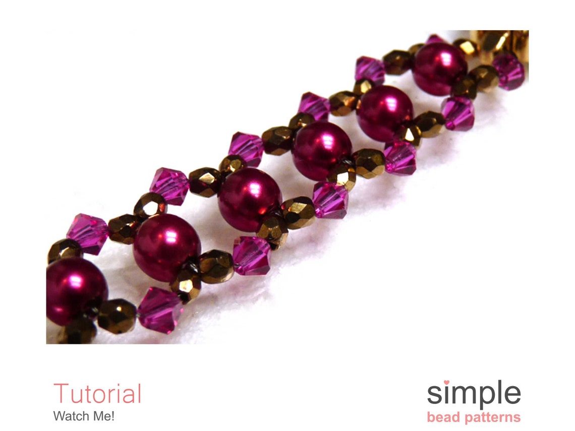 Beaded Watch Band Patterns and Tutorial Beaded Watch Bracelet Etsy