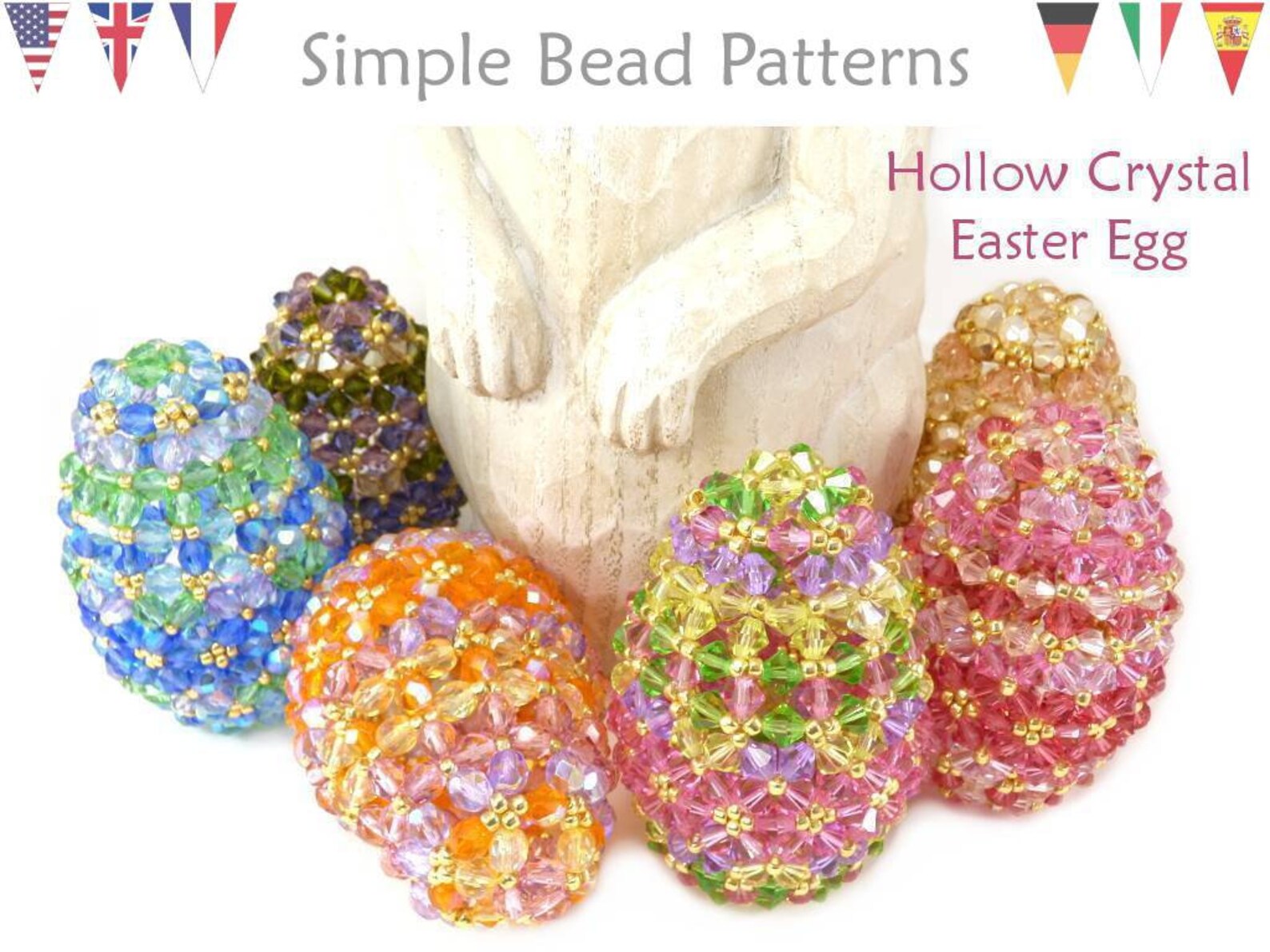 Crystal Beaded Easter Egg Beading Pattern Spring Decor Etsy