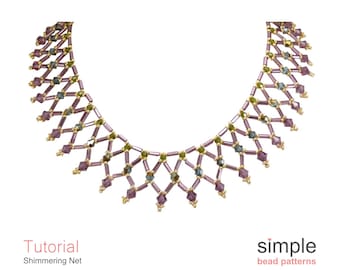 Tutorial de abalorios para collar de red (PDF): Diseño de red brillante