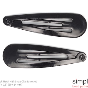 Two Hair Clips, Black Hair Barrettes, Metal Hair Clips, Craft DIY Hair Accessorie, Hair Snap Clips Hair Barrettes for Long Hair S-00027-A8A3
